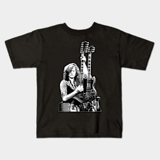 Jimmy Page With Guitars Kids T-Shirt